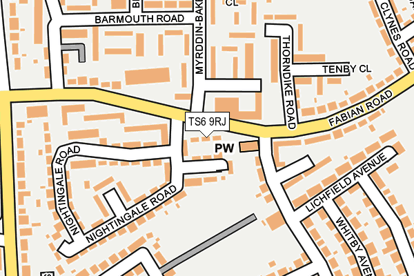 TS6 9RJ map - OS OpenMap – Local (Ordnance Survey)