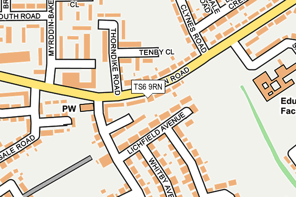 TS6 9RN map - OS OpenMap – Local (Ordnance Survey)