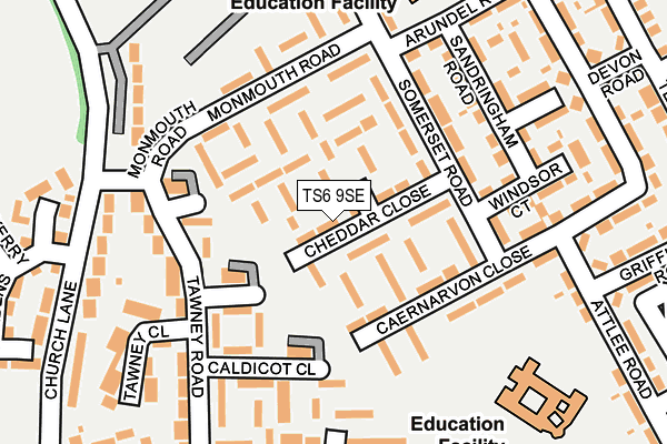 TS6 9SE map - OS OpenMap – Local (Ordnance Survey)