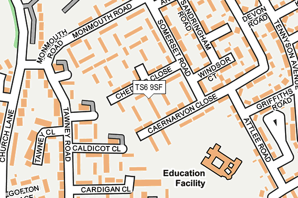 TS6 9SF map - OS OpenMap – Local (Ordnance Survey)