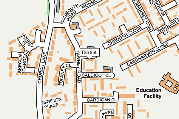 TS6 9SL map - OS OpenMap – Local (Ordnance Survey)