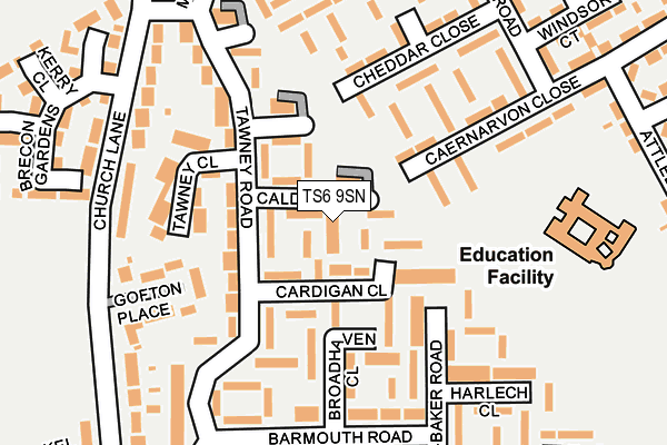 TS6 9SN map - OS OpenMap – Local (Ordnance Survey)