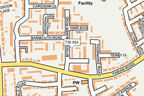 TS6 9SX map - OS OpenMap – Local (Ordnance Survey)