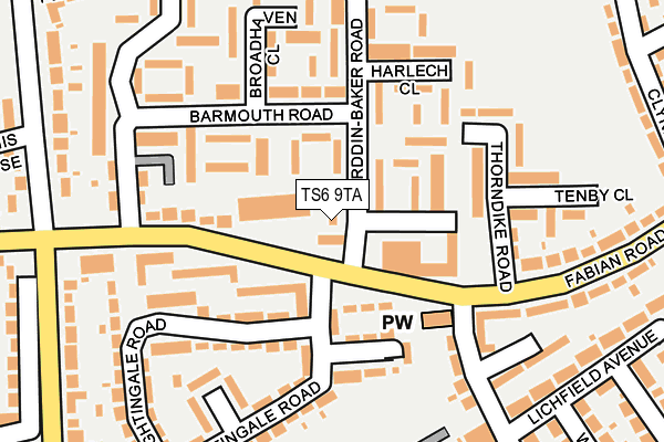 TS6 9TA map - OS OpenMap – Local (Ordnance Survey)