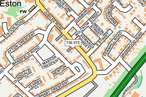 TS6 9TE map - OS OpenMap – Local (Ordnance Survey)