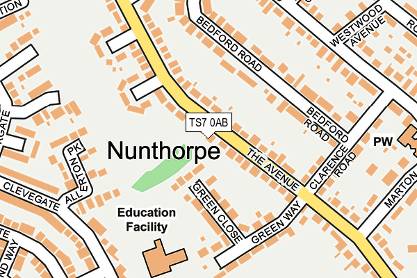 TS7 0AB map - OS OpenMap – Local (Ordnance Survey)