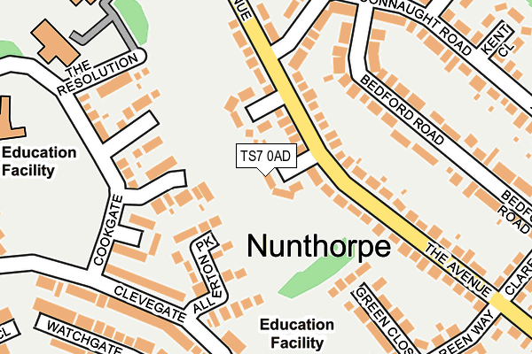 TS7 0AD map - OS OpenMap – Local (Ordnance Survey)