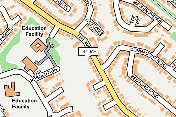 TS7 0AF map - OS OpenMap – Local (Ordnance Survey)