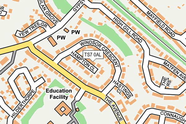 TS7 0AL map - OS OpenMap – Local (Ordnance Survey)