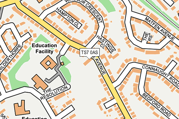 TS7 0AS map - OS OpenMap – Local (Ordnance Survey)