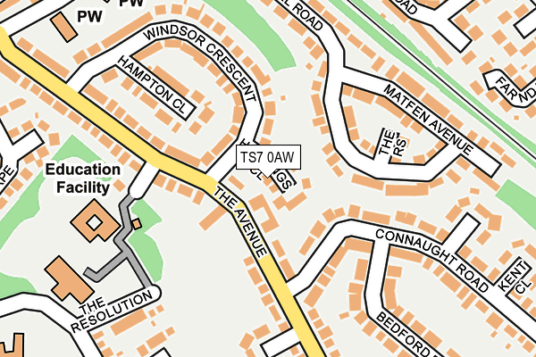 TS7 0AW map - OS OpenMap – Local (Ordnance Survey)