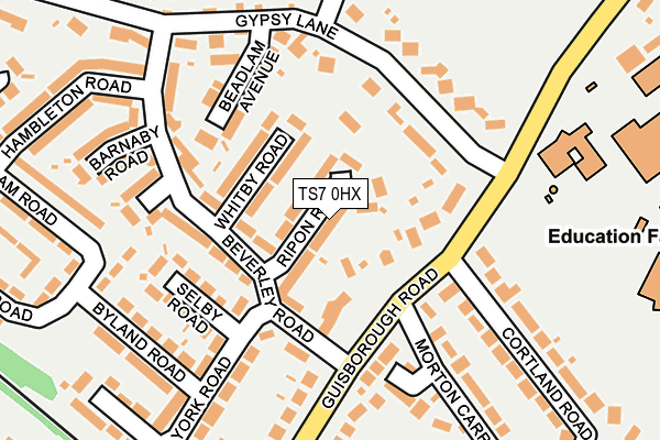 TS7 0HX map - OS OpenMap – Local (Ordnance Survey)