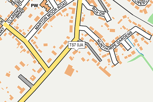 TS7 0JA map - OS OpenMap – Local (Ordnance Survey)