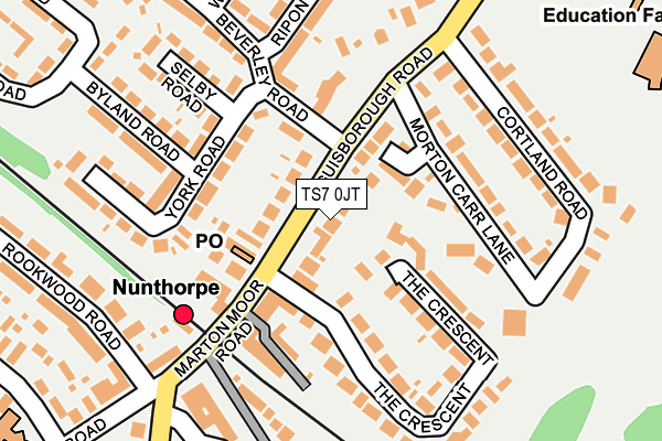 TS7 0JT map - OS OpenMap – Local (Ordnance Survey)