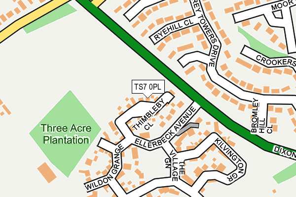 TS7 0PL map - OS OpenMap – Local (Ordnance Survey)