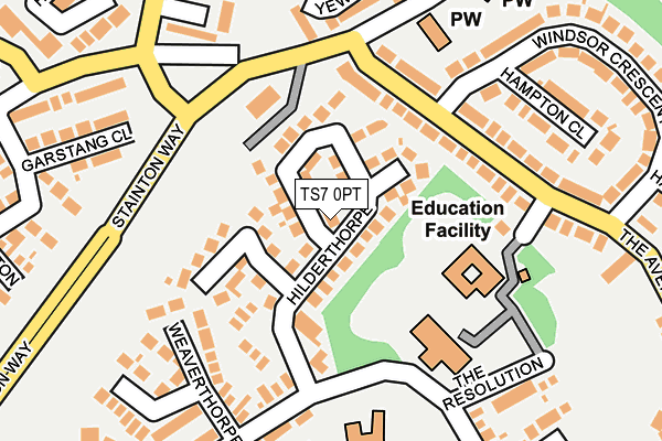 TS7 0PT map - OS OpenMap – Local (Ordnance Survey)