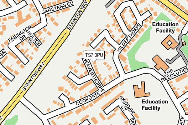 TS7 0PU map - OS OpenMap – Local (Ordnance Survey)