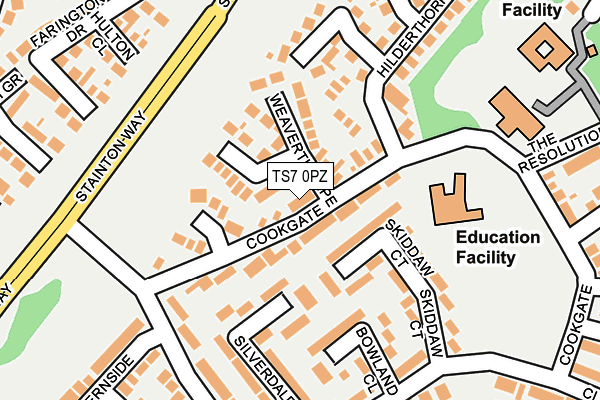 TS7 0PZ map - OS OpenMap – Local (Ordnance Survey)