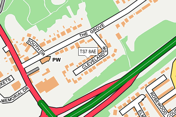 TS7 8AE map - OS OpenMap – Local (Ordnance Survey)