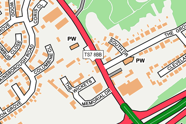 TS7 8BB map - OS OpenMap – Local (Ordnance Survey)