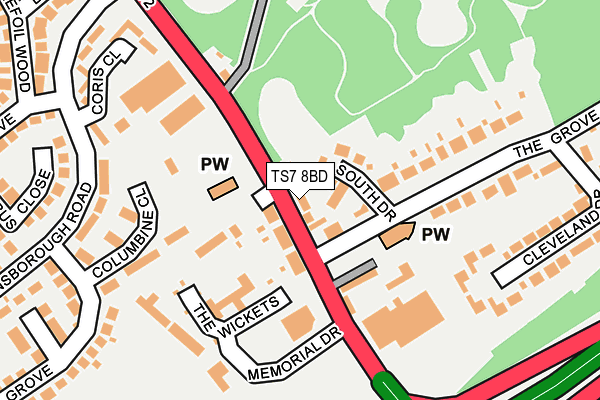 TS7 8BD map - OS OpenMap – Local (Ordnance Survey)