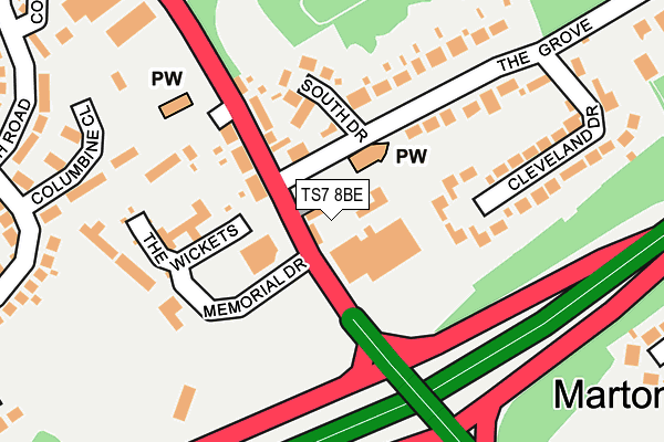 TS7 8BE map - OS OpenMap – Local (Ordnance Survey)