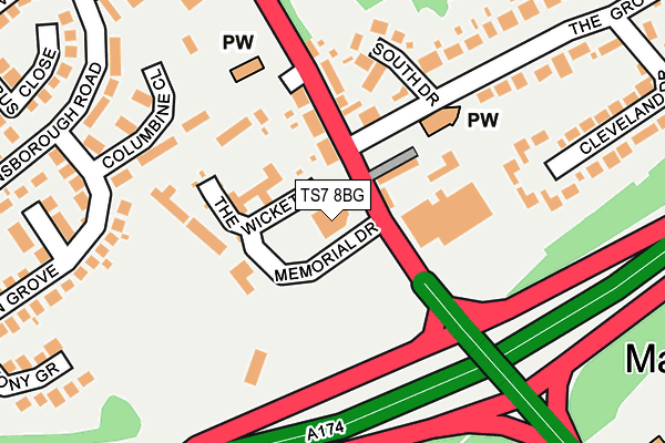 TS7 8BG map - OS OpenMap – Local (Ordnance Survey)