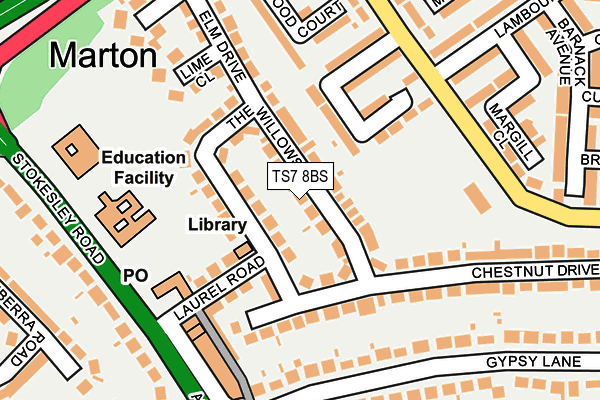 TS7 8BS map - OS OpenMap – Local (Ordnance Survey)