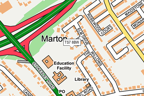 TS7 8BW map - OS OpenMap – Local (Ordnance Survey)