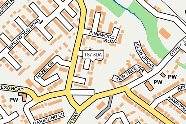 TS7 8DA map - OS OpenMap – Local (Ordnance Survey)
