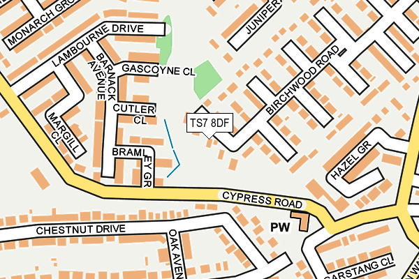 TS7 8DF map - OS OpenMap – Local (Ordnance Survey)