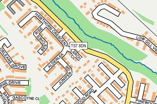 TS7 8DN map - OS OpenMap – Local (Ordnance Survey)