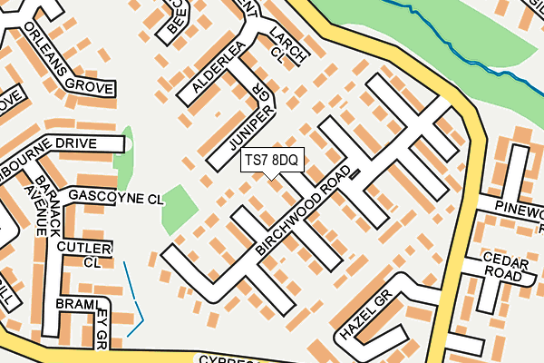 TS7 8DQ map - OS OpenMap – Local (Ordnance Survey)