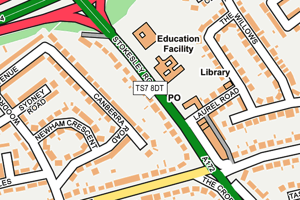TS7 8DT map - OS OpenMap – Local (Ordnance Survey)