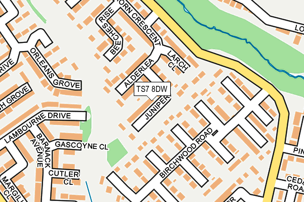 TS7 8DW map - OS OpenMap – Local (Ordnance Survey)