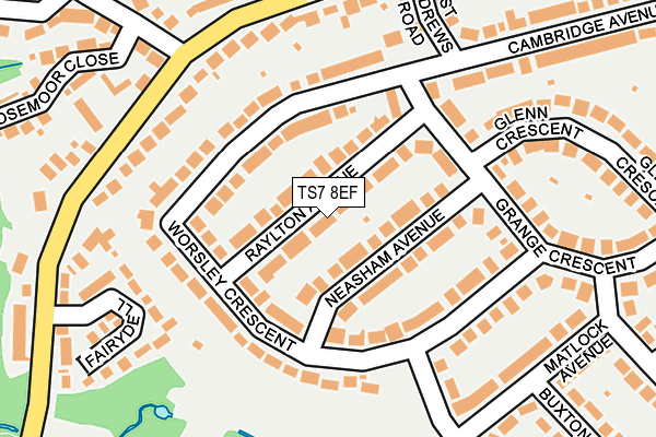 TS7 8EF map - OS OpenMap – Local (Ordnance Survey)