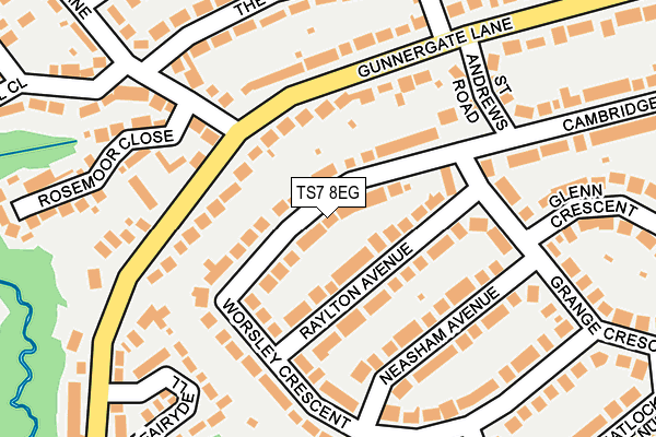 TS7 8EG map - OS OpenMap – Local (Ordnance Survey)