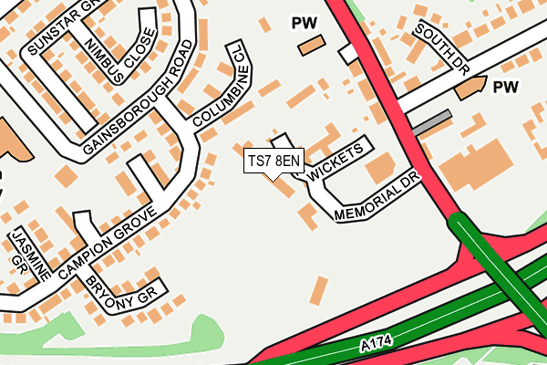 TS7 8EN map - OS OpenMap – Local (Ordnance Survey)