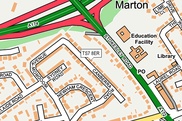 TS7 8ER map - OS OpenMap – Local (Ordnance Survey)