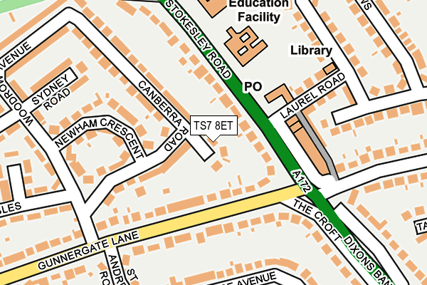 TS7 8ET map - OS OpenMap – Local (Ordnance Survey)