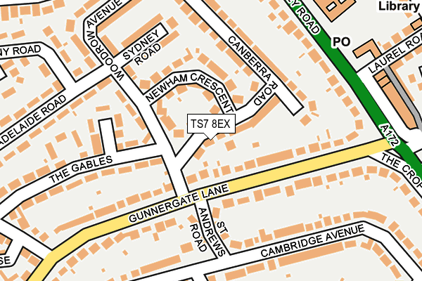 TS7 8EX map - OS OpenMap – Local (Ordnance Survey)