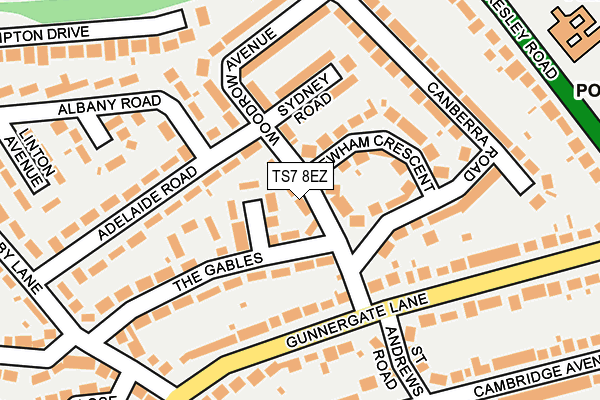 TS7 8EZ map - OS OpenMap – Local (Ordnance Survey)