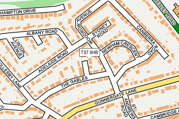 TS7 8HB map - OS OpenMap – Local (Ordnance Survey)