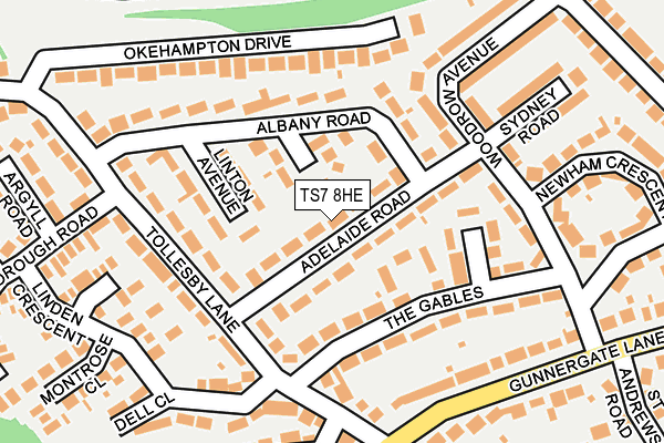 TS7 8HE map - OS OpenMap – Local (Ordnance Survey)