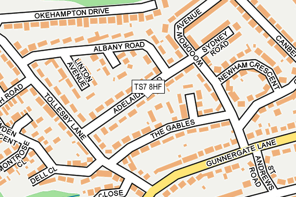 TS7 8HF map - OS OpenMap – Local (Ordnance Survey)