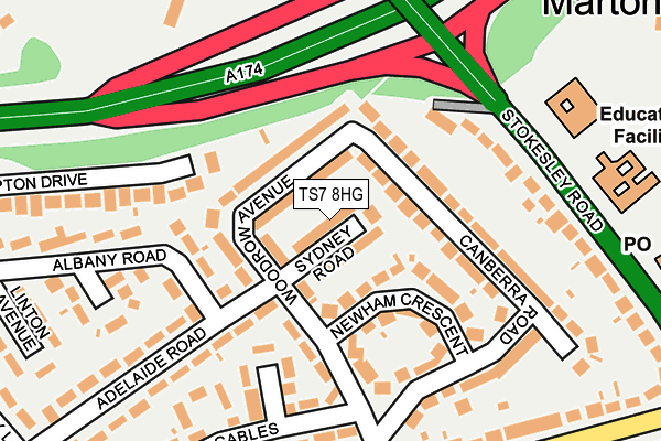 TS7 8HG map - OS OpenMap – Local (Ordnance Survey)