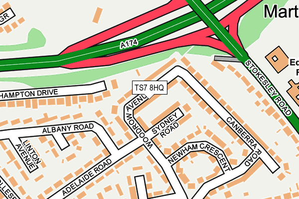 TS7 8HQ map - OS OpenMap – Local (Ordnance Survey)