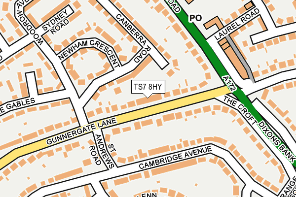 TS7 8HY map - OS OpenMap – Local (Ordnance Survey)