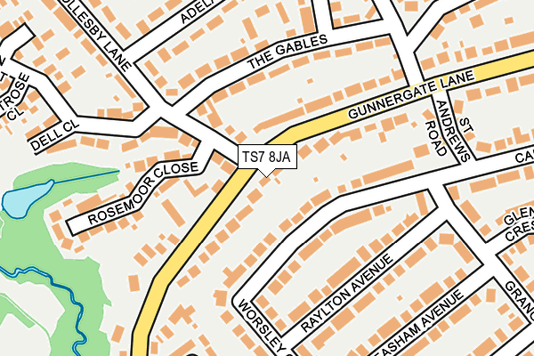 TS7 8JA map - OS OpenMap – Local (Ordnance Survey)