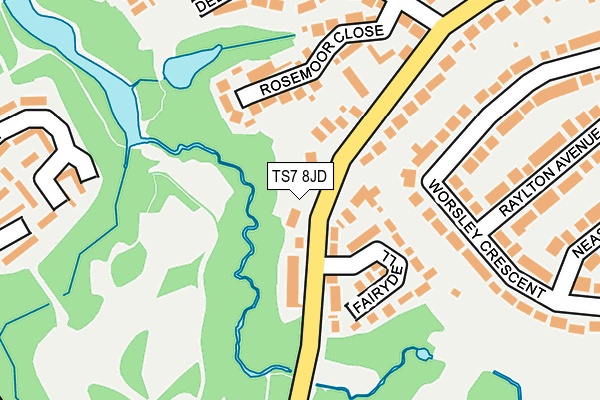 TS7 8JD map - OS OpenMap – Local (Ordnance Survey)